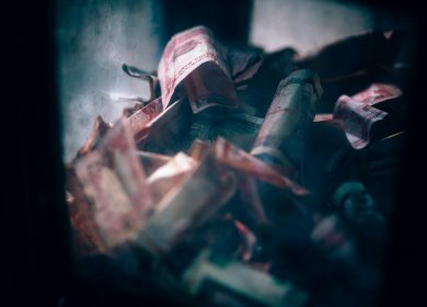 Pile of crumpled up money