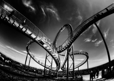 Roller Coaster in black and white